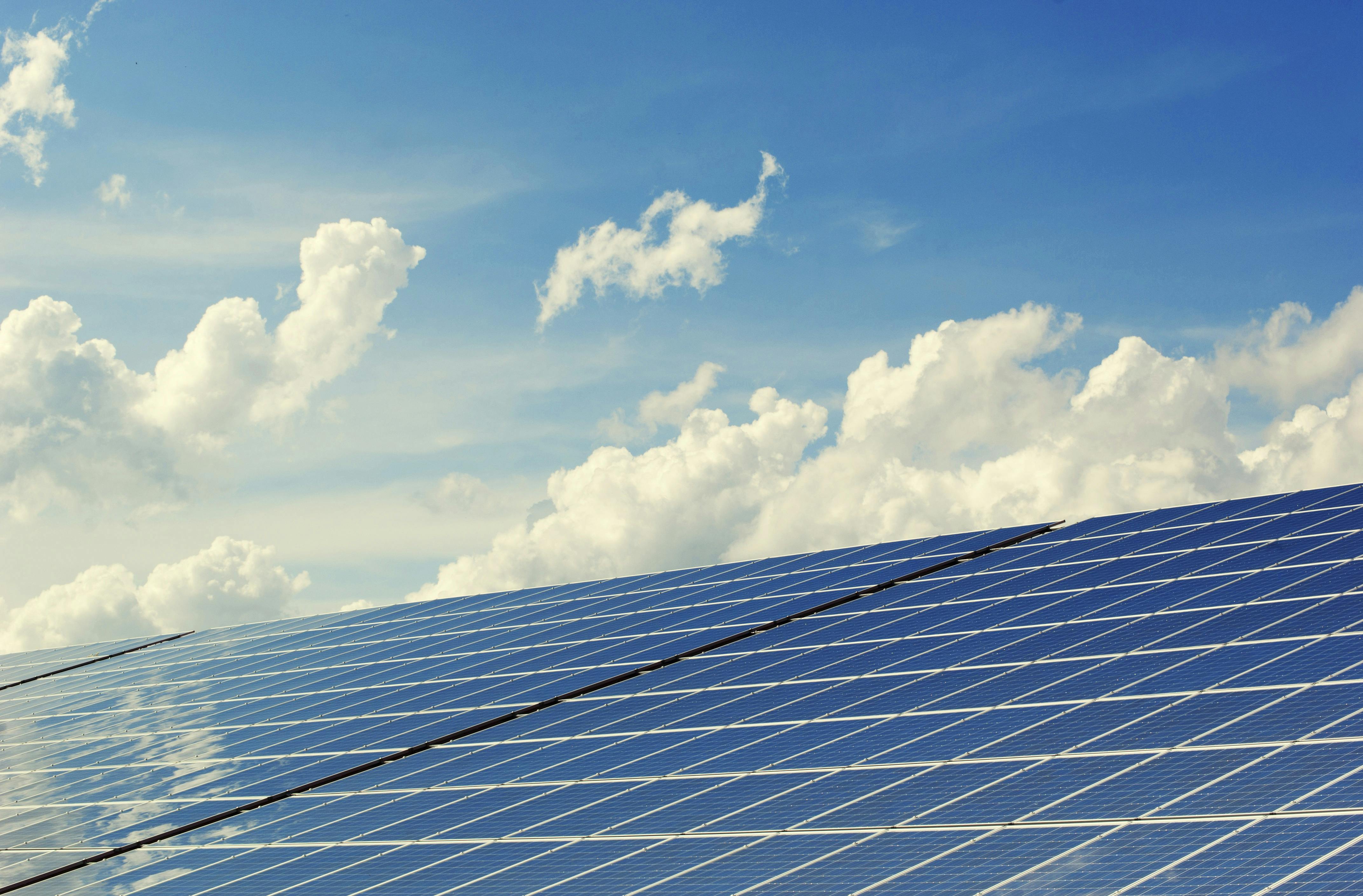 Solar panels on a rooftop